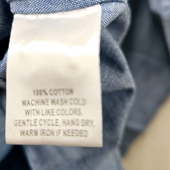NWT UNTUCKit VALORI 100% COTTON DENIM CHAMBRAY BUTTON FRONT LONG SLEEVE SHIRT - Picture 5 of 8